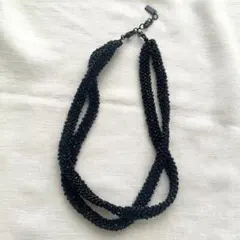 HIROKO KOSHINO黒 ビーズ ネックレス
