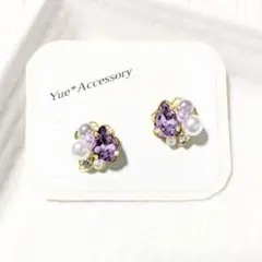 S-302　ハンドメイド☆ビジューピアス／イヤリング