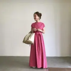 美品 abeille ワンピース ピンク Mサイズ - メルカリ