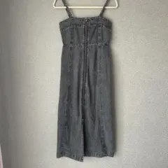 ダークグレー デニム キャミワンピース