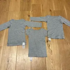 グレー 長袖シャツ 3枚セット サイズ80 無印良品