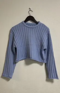GRL ライトブルー クロップドセーター 長袖