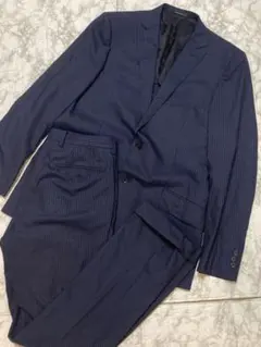 グリーンレーベルリラクシング セットアップ スーツ ストライプ 紺 ストライプ