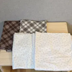 布・はぎれ(チェック２種、花柄２種)セット
