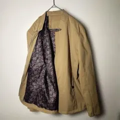 【個性派古着】ベージュ 軽量ジャケット 裏地ペイズリー柄　美品　XL希少