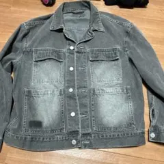 H&M ダークグレー デニムジャケット　アウター　ジージャン