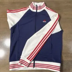 adidas ジップアップジャケット ネイビー/ホワイト/レッド 160cm
