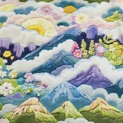 ❣️【新柄】可愛い刺繍風お花柄 綿100%シーチング生地110x100cm