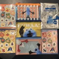 スンスン スシロー クリアポーチ シール　全3種　コンプリート　コラボ