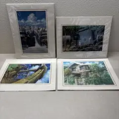 신품 미개봉 時をかける少女 ラピュタ 山本二三展 複製原画 マット付額絵