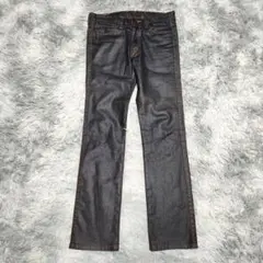 極美品 アバハウス コーティングデニムパンツ M フレア レザーライクのサムネイル