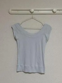 Brandy Melvilleオフショルダー半袖トップスBabyブルー y2kのサムネイル