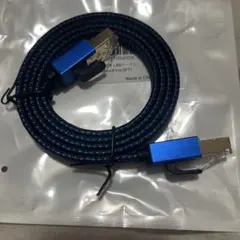 ★CAT8 LANケーブル1m イーサネット RJ45平型ナイロン編組