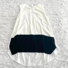ノースリーブチュニック バックシアートップス ホワイト 未使用に近い