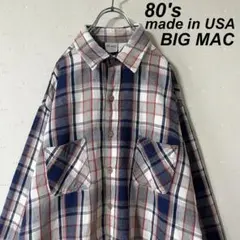 USA製 古着 80's ビッグマック ネルシャツ ヘビネル