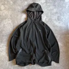 00s ラッセルアスレチック ジップパーカー ブラック L 無地 フリース