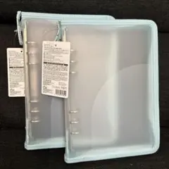 DAISO 6穴リングファイル A5サイズ 水色2個セット