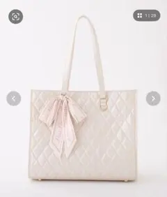 【LouLoumei】スカーフ付きキルティングキャリーオントートバッグ ピンク