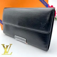 Louis Vuitton ルイヴィトン 長財布 ブラック 三つ折り財布