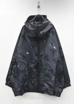 BALMUNG グラフィックハイネックビッグパーカー ネイビー総柄 再入荷】BALMUNG 形状記憶ジャカードハイネックビッグパーカー