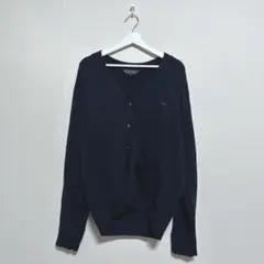 《Brooks Brothers》 (L) ウール100% カーディガン 紺