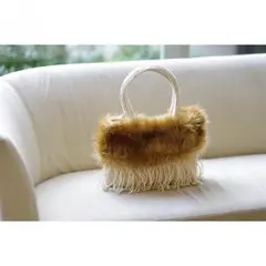 ファー＆フリンジのトートバッグ（受注製作）全2色