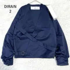 DIRAIN ディレイン　タグ付き　デザイン　カシュクール　ジャケット　紺　2
