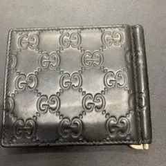 GUCCI マネークリップ シマレザー ブラックのサムネイル