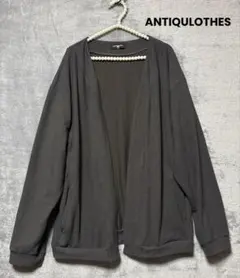 アンティクローズ メンズ ダークグレー リブ編み カーディガン L