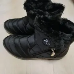 BJ ブラックファー付きショートブーツ