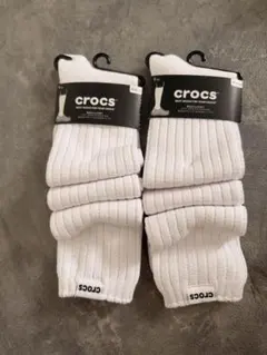 Crocs クロックス ルーズソックス 23-26cm 白 2足セットのサムネイル