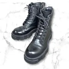 美品✨ZARA トラックソール 厚底 レースアップブーツ ブラック 26㎝