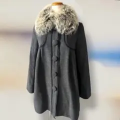 Barbieバービー　クラシカル ウールコート Mアンゴラ混 ホワイトフォックス