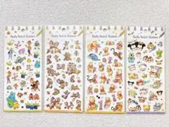 【ディズニー フラッフィースケッチステッカーズ4点】シールシート キャラクター