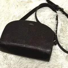 極美品　a.p.c リザード型押し　デミルーン　ハーフムーンバッグ　クロスボディ