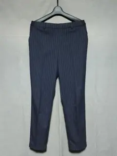 ユニクロ EZYアンクルパンツ ネイビー ストライプ Lサイズ
