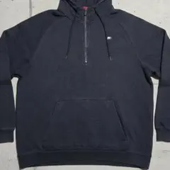 NIKE ナイキ ハーフジップ パーカー XL ブラック 黒 スウッシュ 刺繍