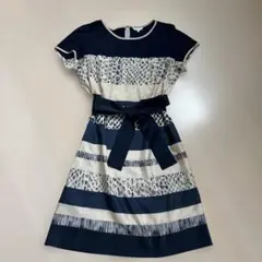美品.アナイ 38 M ワンピース Aライン テープヤーン 膝丈