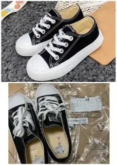 定価1967円♡ 美品1度のみ使用　キッズシューズ♡コンバース風　シーイン黒