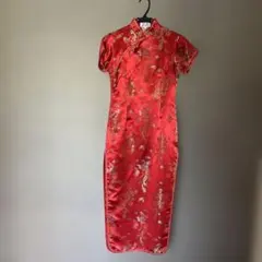 LAOGUDAI 赤 刺繍入り チャイナドレス S