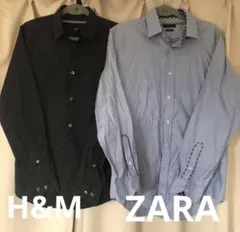 まとめ売り　2枚　ZARA MAN H&M 長袖ドレスシャツ