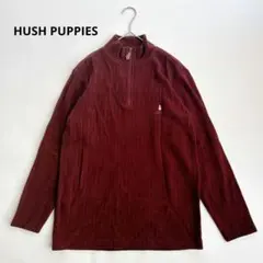 ハッシュパピー　ハーフジップニット　日本製　ボルドー　メンズ　M