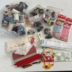 手芸用ミシン糸と装飾品セット