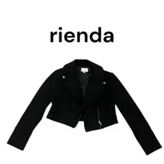 rienda ブラック ライダースジャケット