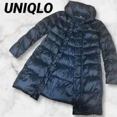 ✨美品✨ユニクロ ダウンロングコート ブラック サイズLショールカラー
