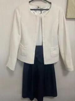 卒業式、入学式に♪ワンピにホワイト、ネイビージャケットの3点SET♡9号サイズ