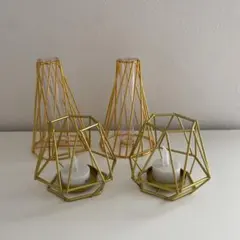 ウェルカムスペース　結婚式　IKEAキャンドルホルダー　花瓶　ゴールド