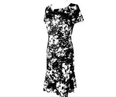 COUP DE CHANCE クードシャンス　花柄　ブラック　ワンピース