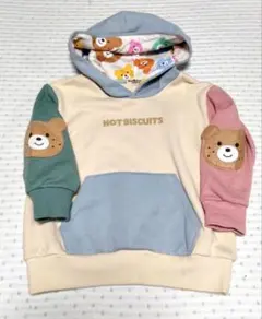 ミキハウス　HOT BISCUITS クマ　パーカートレーナー　100