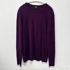 UNIQLO ユニクロ セーター ニット パープル 紫 ウール100%